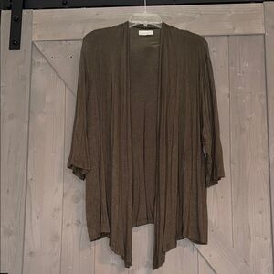 Elegant Olive Draped Cardigan